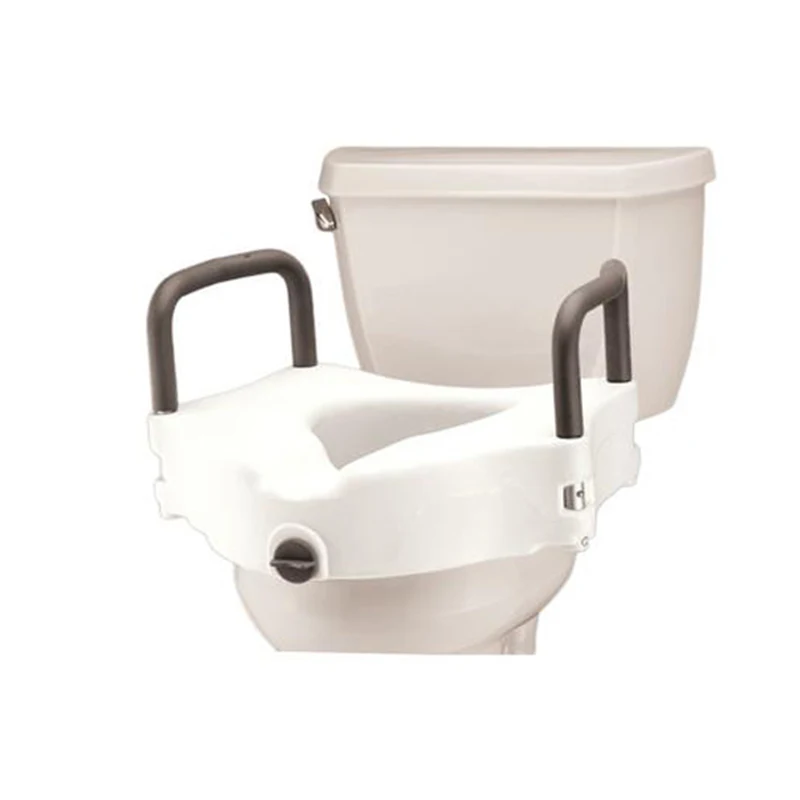 Ba359 Bathroom Safety Extender Toilet Seat Riser With Handles Portable Elevated Raised Toilet