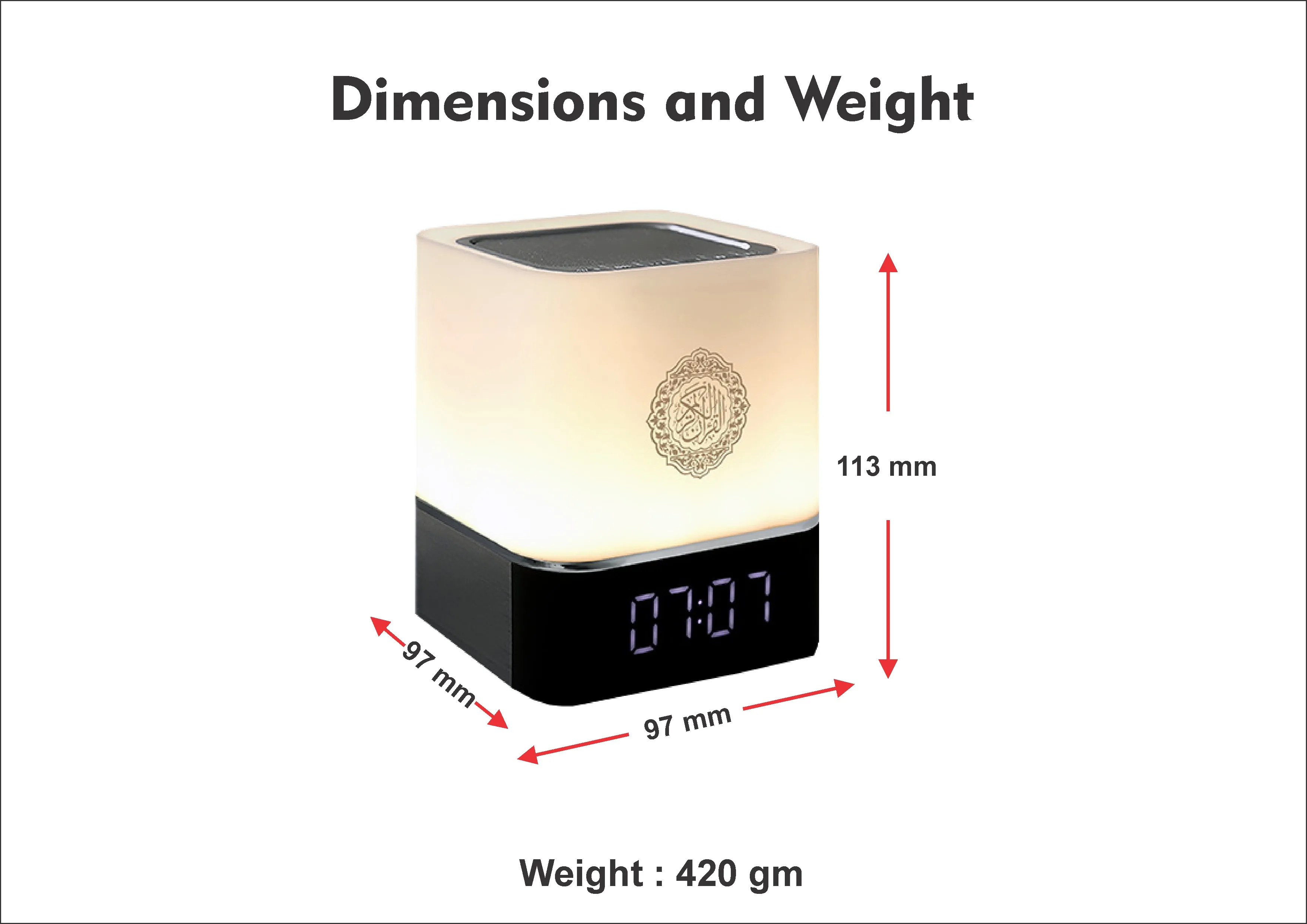 Holy Quran Gift Set Islamic Cube Quran Player Touch Light Azan Clock