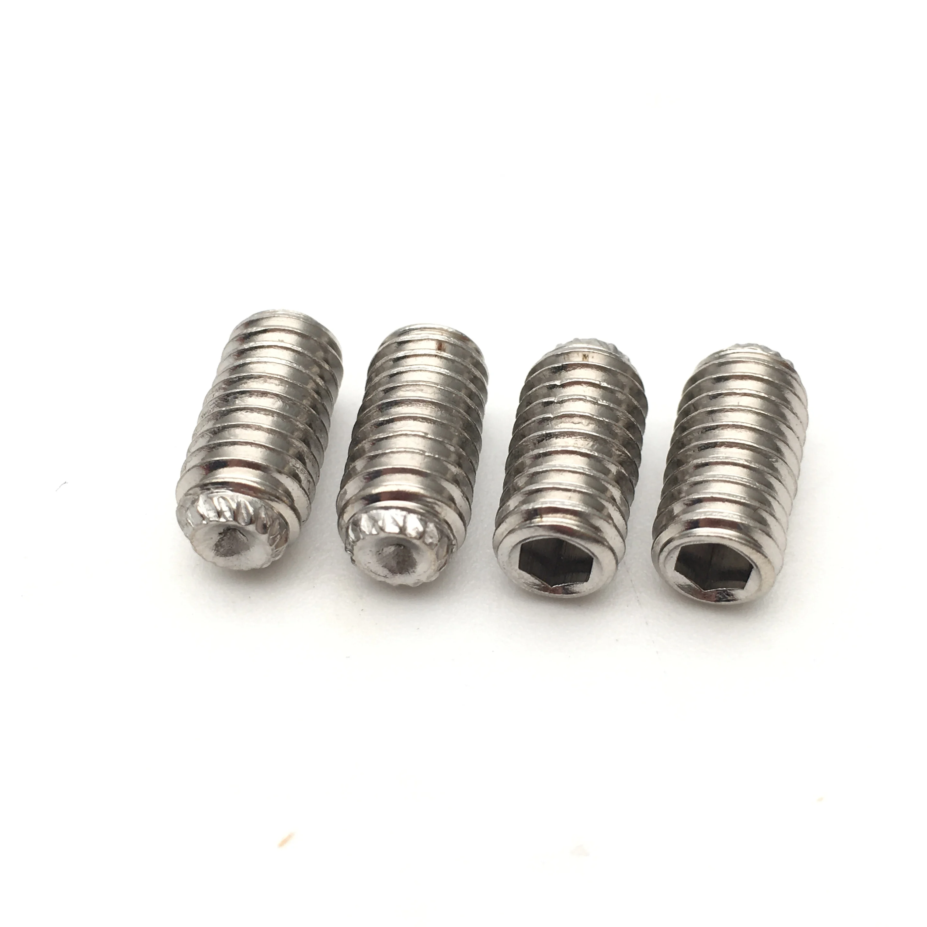 Din916k 304 316 Stainless Steel Knurled Hexagon Cup Point Grub Screw