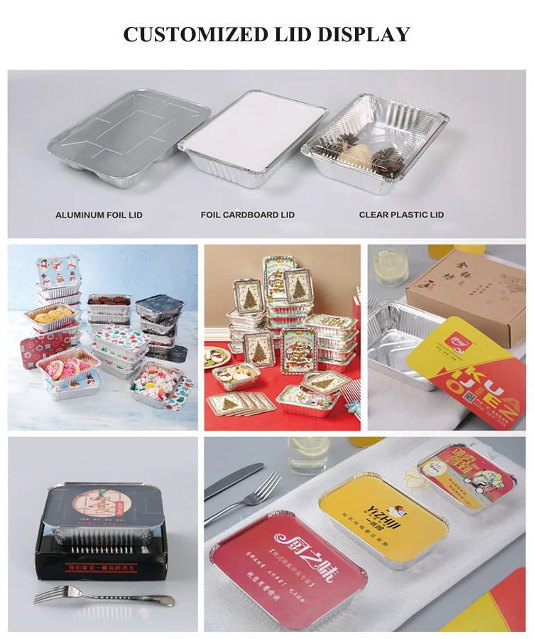 Disposable Aluminum Pans With Dome Lid 9"x9" Take Out Food Packaging