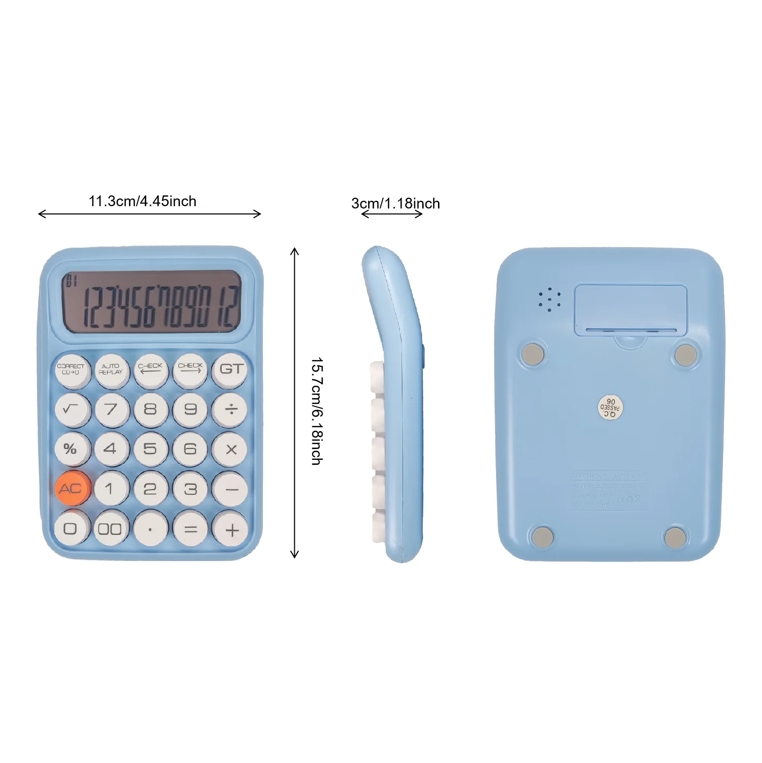 Custom school stationery items 12 digits calculator number checking function color mechanical button calculator