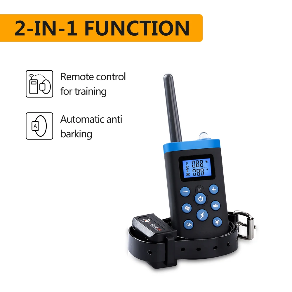 PaiPaitek 1000M Remote Control Beep Vibrate Static Shock Dog E Collar Anti Bark Barking Training Collar for Dogs