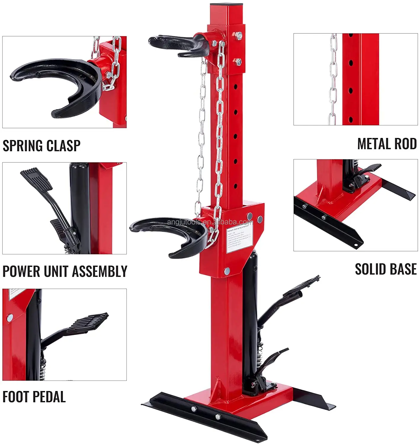 1 Ton Hydraulic Auto Strut Coil Spring Compressor Stand Tool Fork Type ...