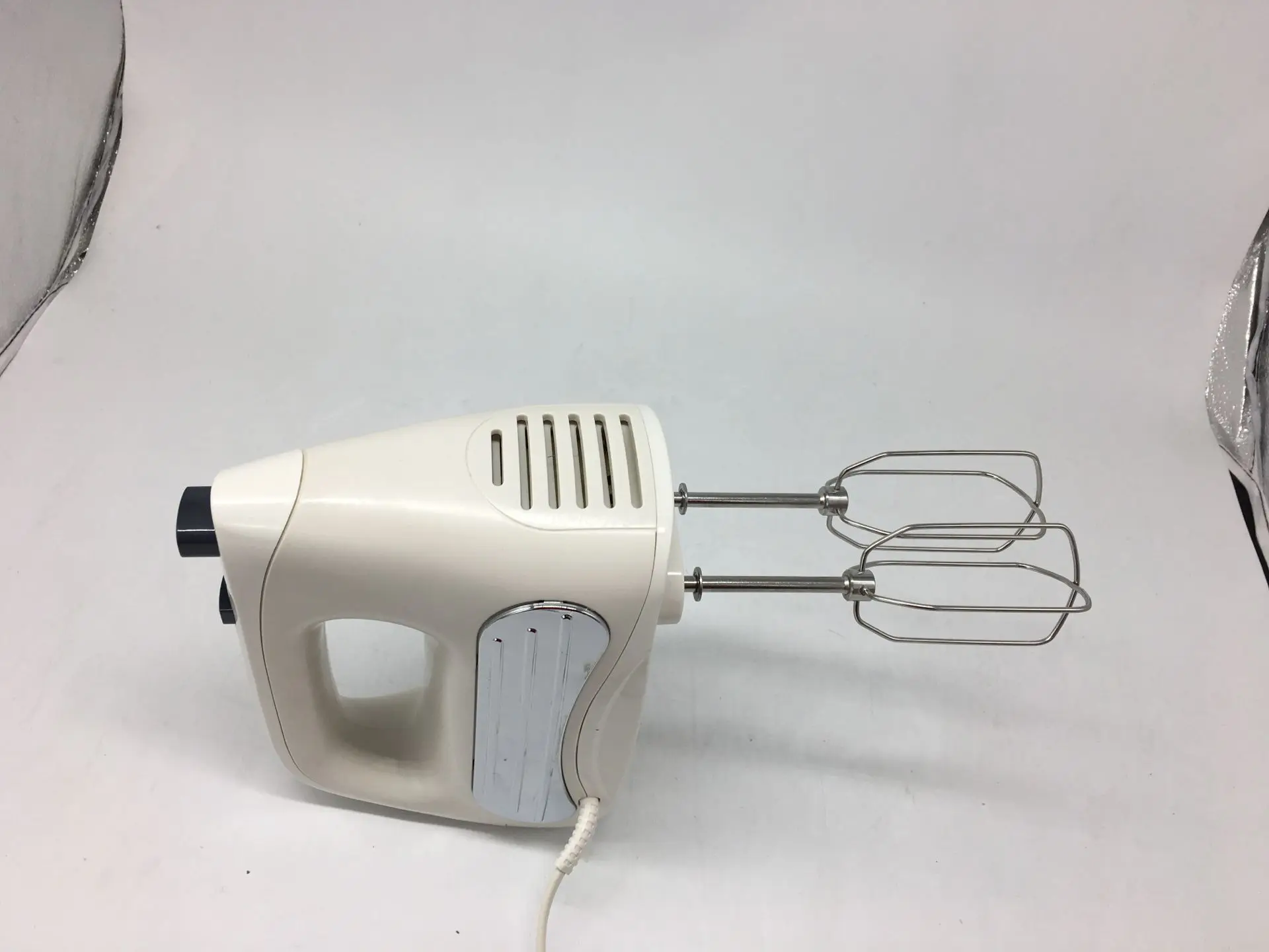 Professional 2 in 1 Hand Blender Mixer with Plastic Rotating Bowl Table Stand Whisk Storage Box Case for Cake Dough Big Small