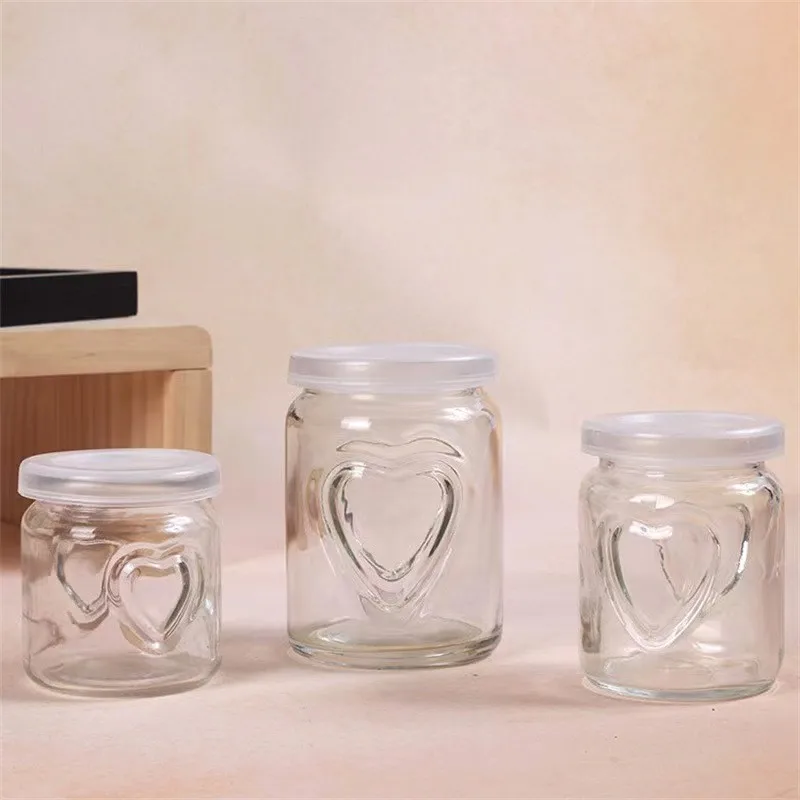 Food Container 150ml 250ml Yogurt Milk Glass Pudding Jar with Plastic Lid