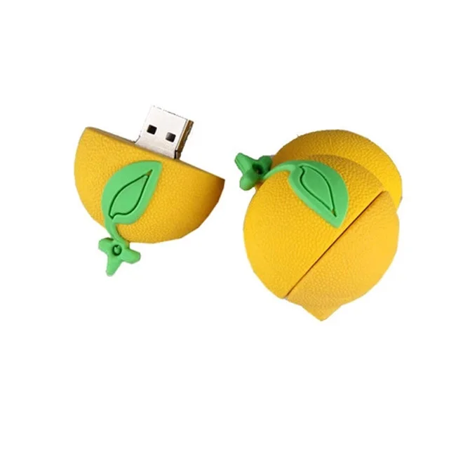 Memory Stick Pen Drive Custom Shape PVC USB Flash Drive Orange Fruit USB Flash Drive