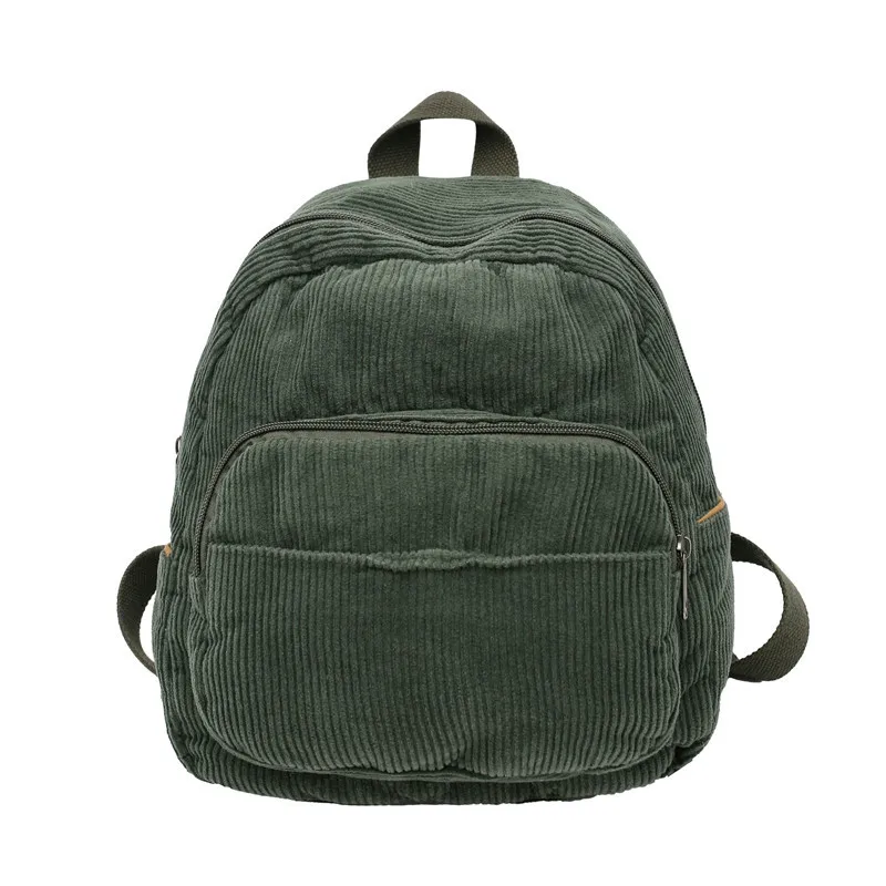 Japanese backpack for women corduroy canvas backpack for high school students Retro minimalist mini backpack for women