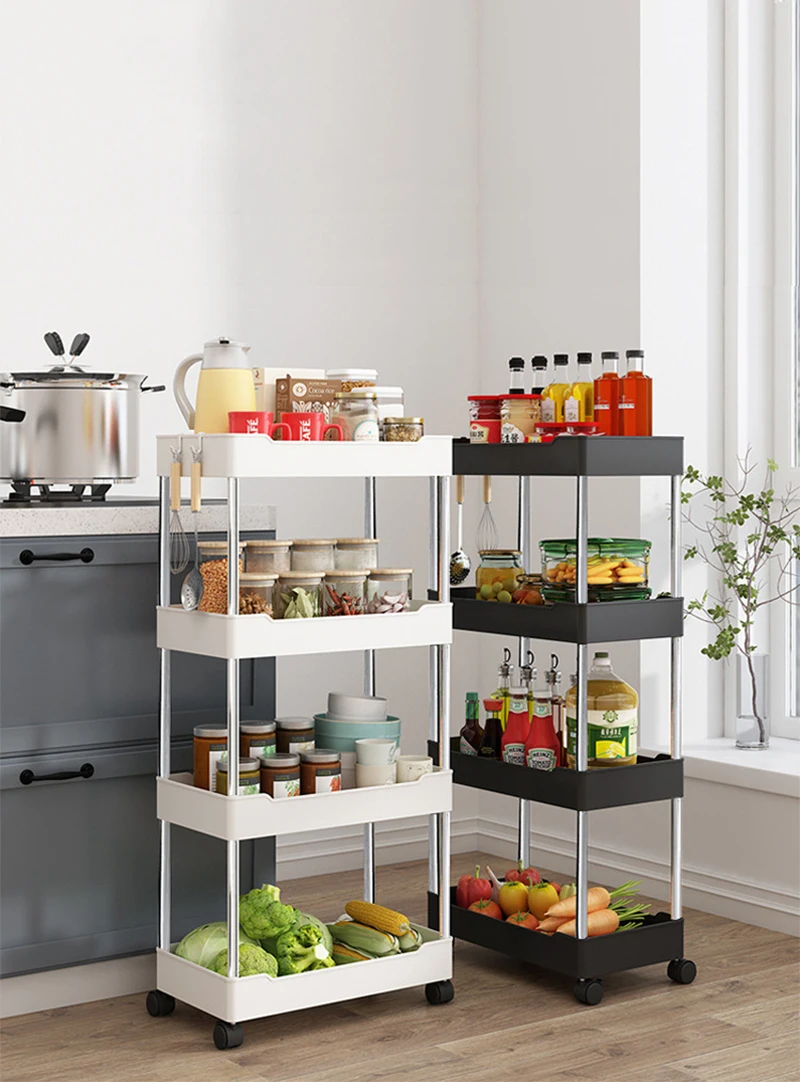 PP Plastic Multilayer Save Space Crack Shelf Bathroom Gap Holder Removable Rack Kitchen Narrow Storage Racks Kitchen Organizer