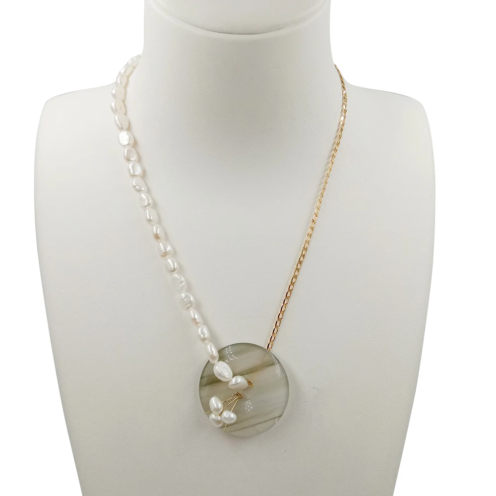 Choker Pearl Necklace With Jade,100 