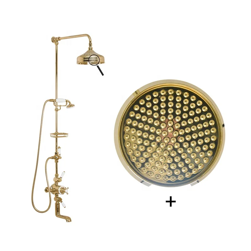 Traditional Brass Triple Function Exposed Thermostatic Shower System supplier