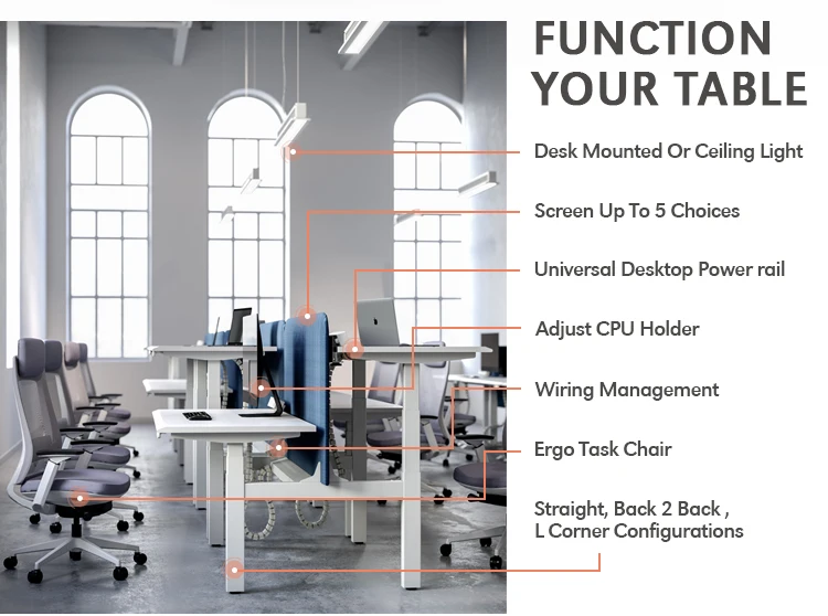 height adjustable computer desk details