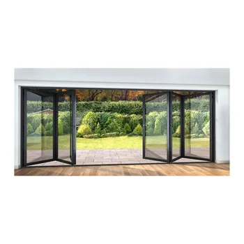 Customized Exterior Aluminum Frame Double Glass Bifold Doors Patio Bi-Folding Door