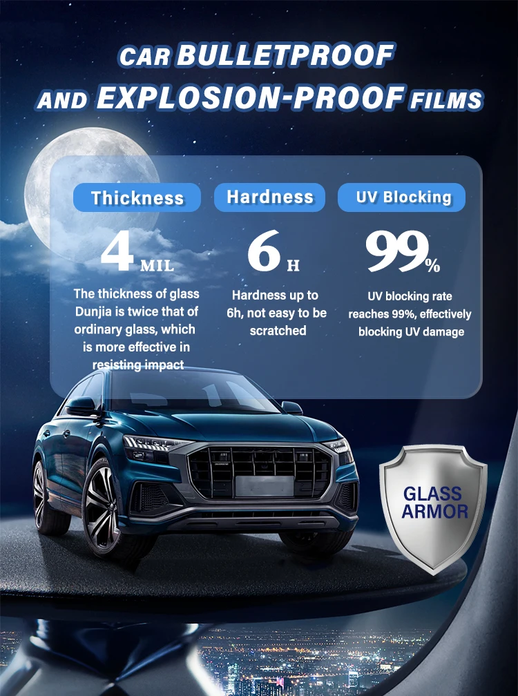 Car Windshield Armor Pet Safety Window Protection Film Full Roll Size 1