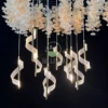 5 heads acrylic B chandeliers golden warm light