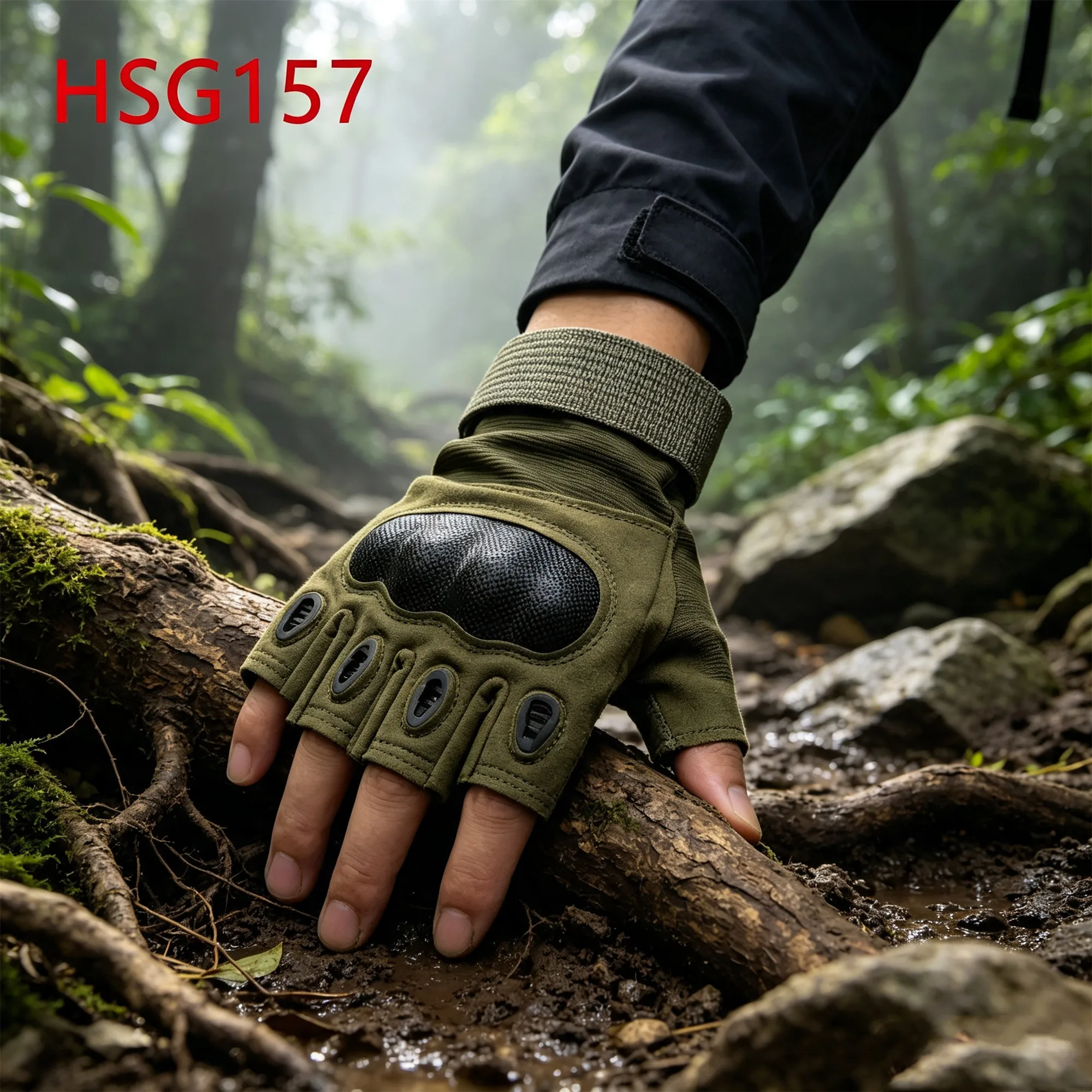 ZYF,Camping Trips Joint Protection Green Tactical Gear Gloves Mountain Marching Impact Proof Hua Singh Combat Gloves HSG157