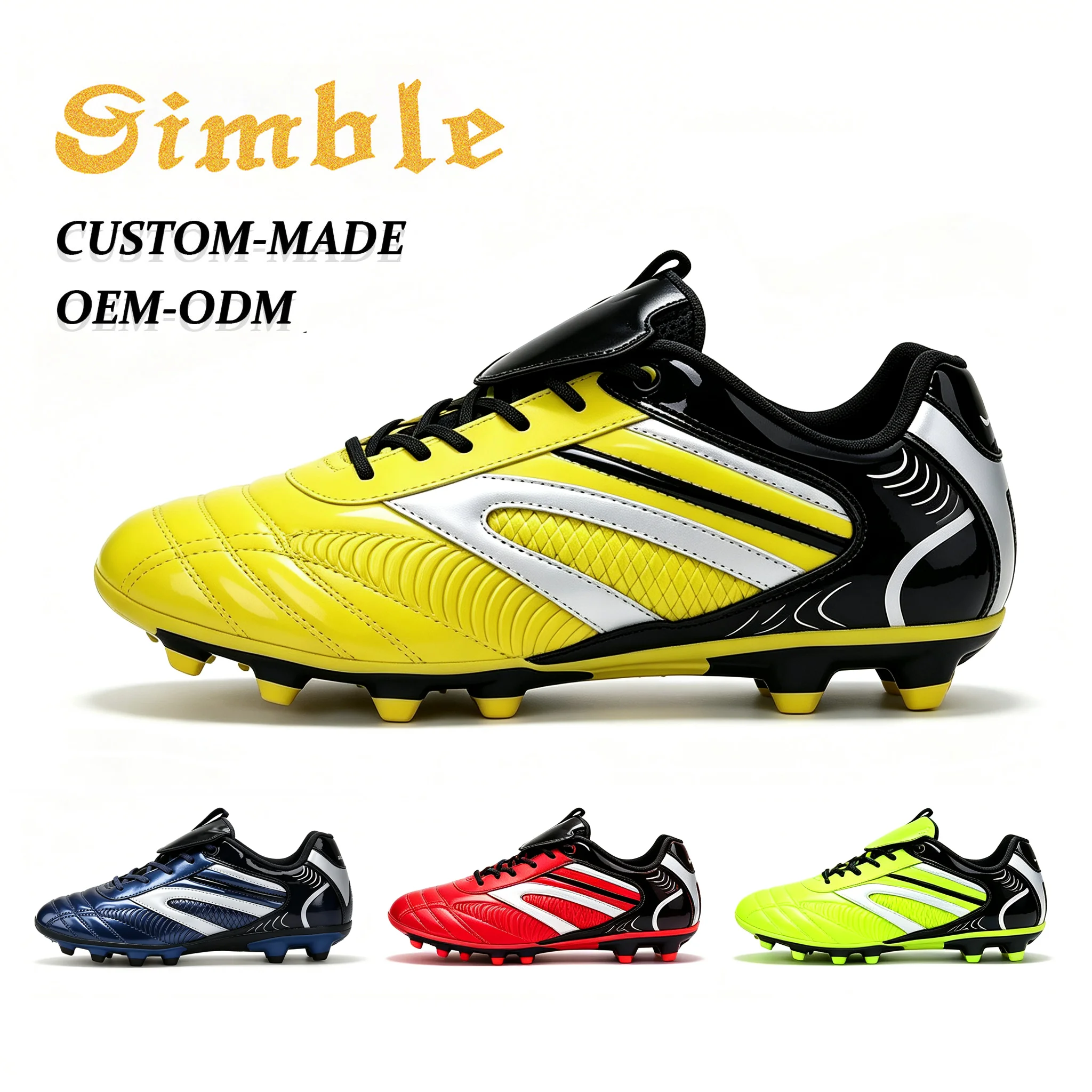 Factory Custom Outdoor Grass Training Sports Soccer Shoes Big Size Long Spike Chaussures De Football Shoes Men