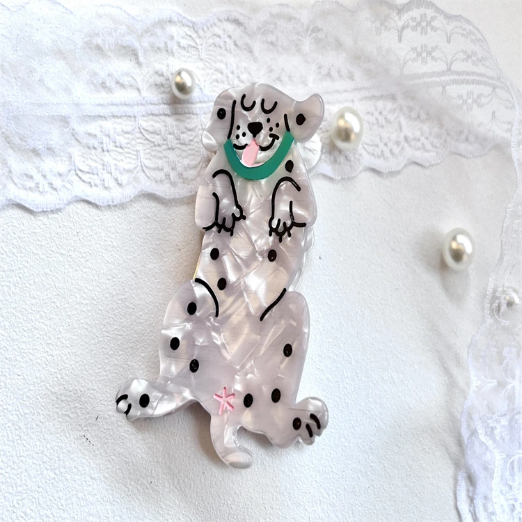 2022 INS Ацетатный полый дизайн собачьей шерсти коготь французский мультфильм Животные заколка для волос ацетатная собака в форме для женщин