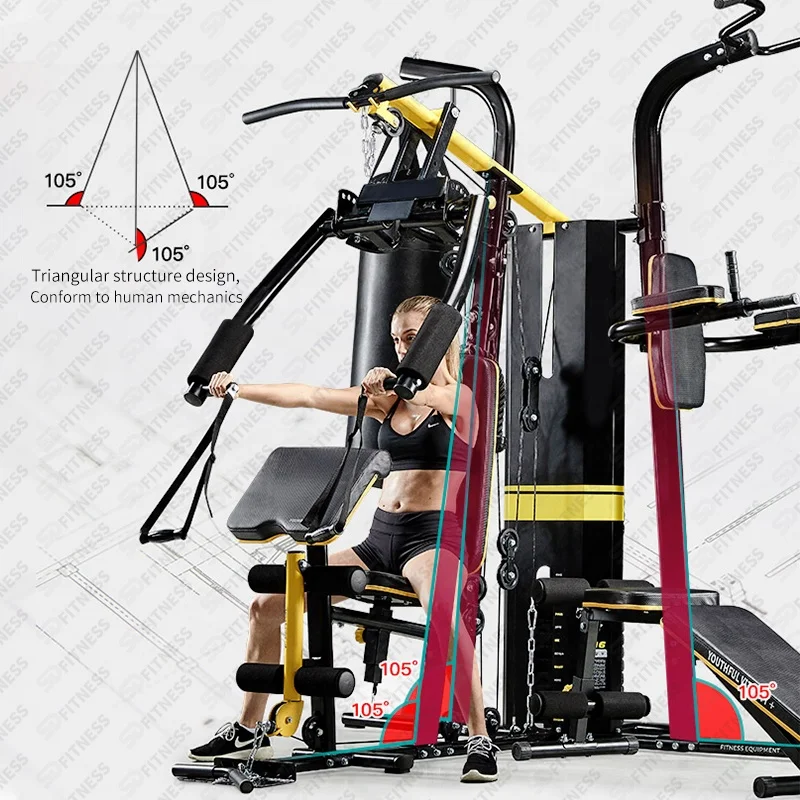 Sd M6 New Arrival Multi Functional Home Fitness Equipment Total Body Strength Training Gym 3 Stations Buy Fitness Equipment Multi Gym Station Strength Training Product On Alibaba Com