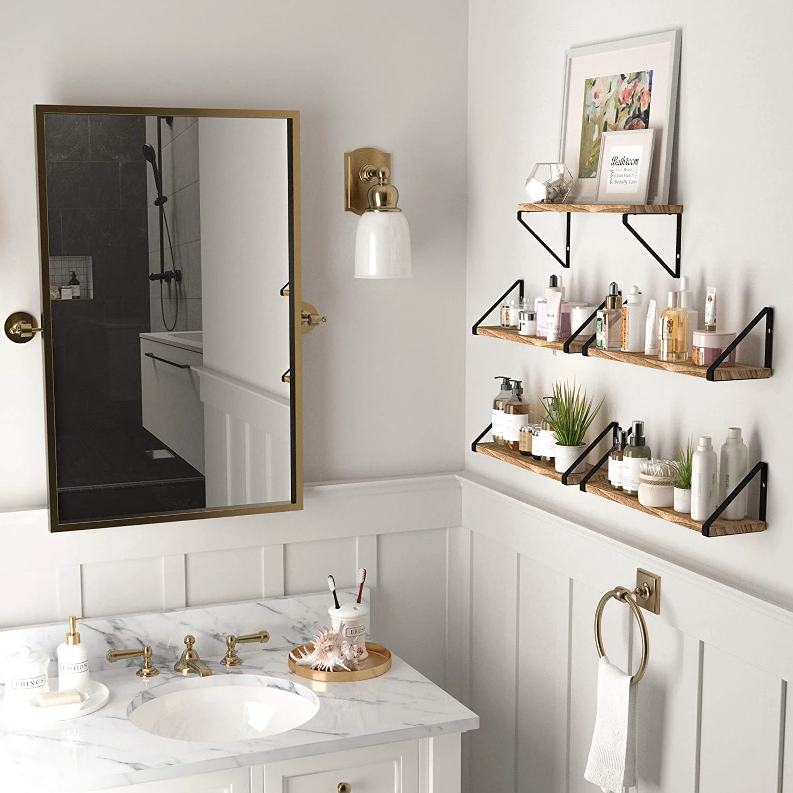 Set Di 3 Scaffali Galleggiante Parete SS-VI711 | Benvenuti In SS - Foto 3