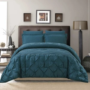 KOSMOS Classic Design Floral Solid Pattern Bed Comforter Set 6 Pcs for Home Wedding Hotel Super King King Queen Woven Polyester