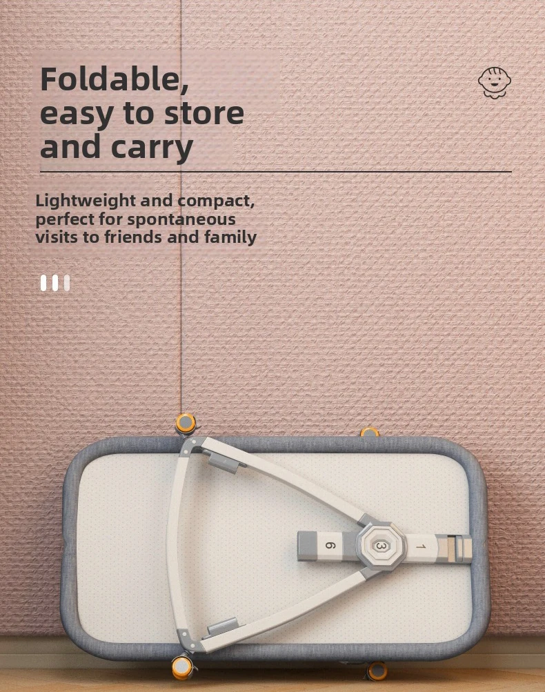 Modern Multi-functional Kids' Baby Crib Cot Baby Bassinet Cradle 3 in 1 Travel Baby Bed with Breathable Net Bedside Sleeper