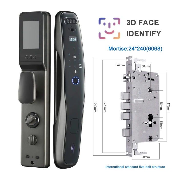 Tuya 3D Face Video Intercom with Camera Outdoor Gate Cerradura Inteligente Smart Home Locks Security Fingerprint Smart Door Lock