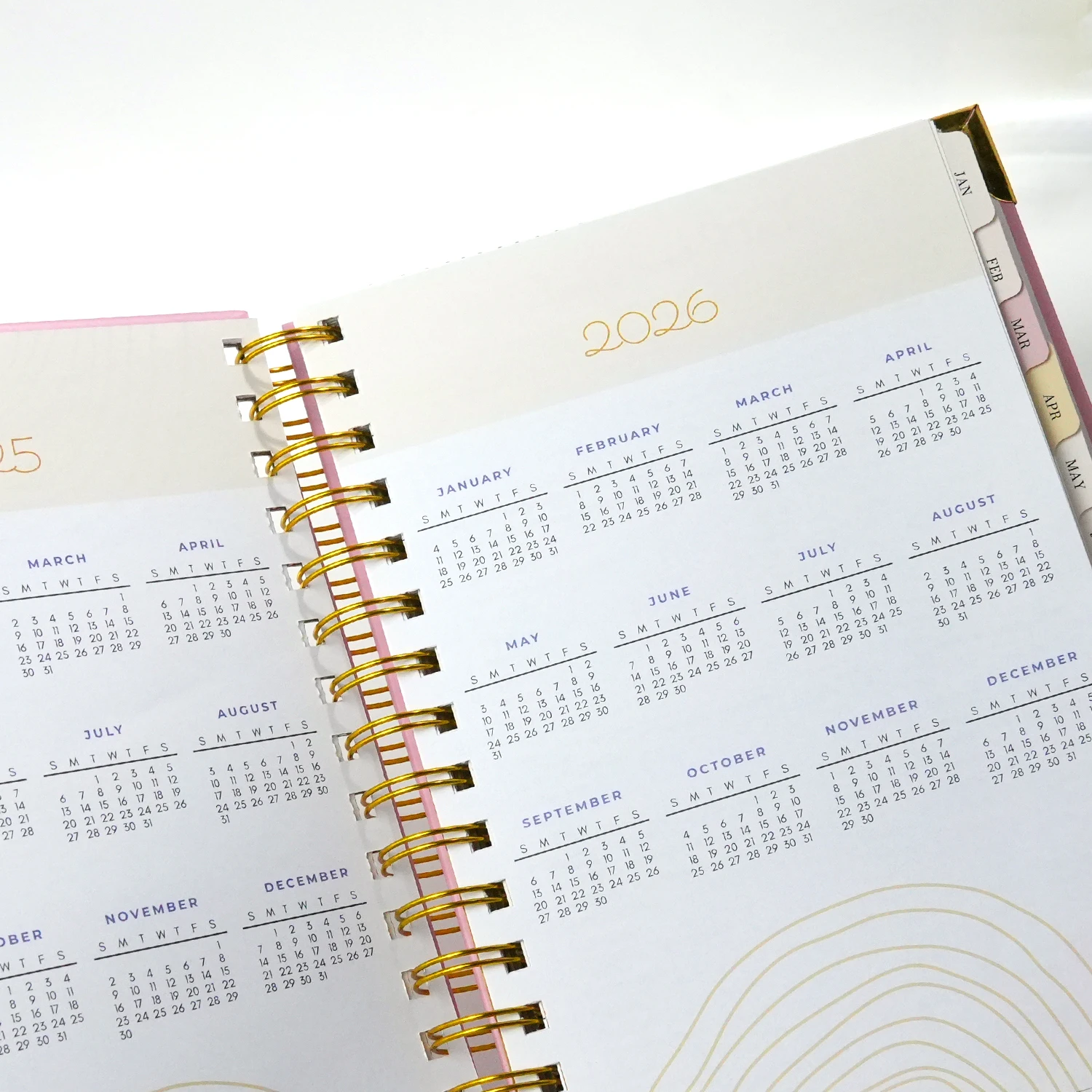 Custom Printed 2026 2027 Monthly Weekly Daily Law of Attraction Motivational Gold Foiling Hardcover Diary Planner Notebook