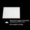 30 transparent granules per sheet