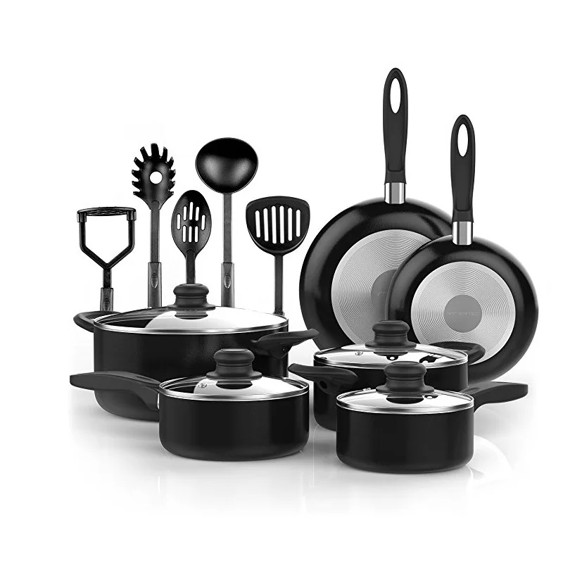 Basics Non-Stick Cookware Set, Pots, Pans and Utensils - 15-Piec –  AMMA JO