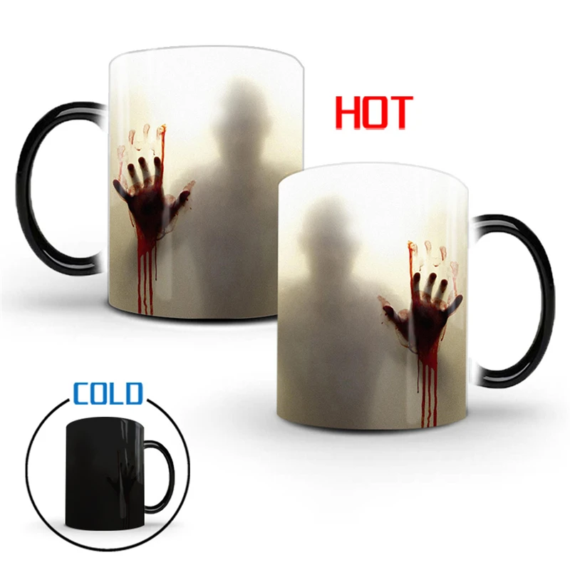 Zombie Color Changing Mug Cup The Walking Dead Creative Thermochromic Ceramic Tea Milk Water Coffee Mug Office Drinkware Gifts