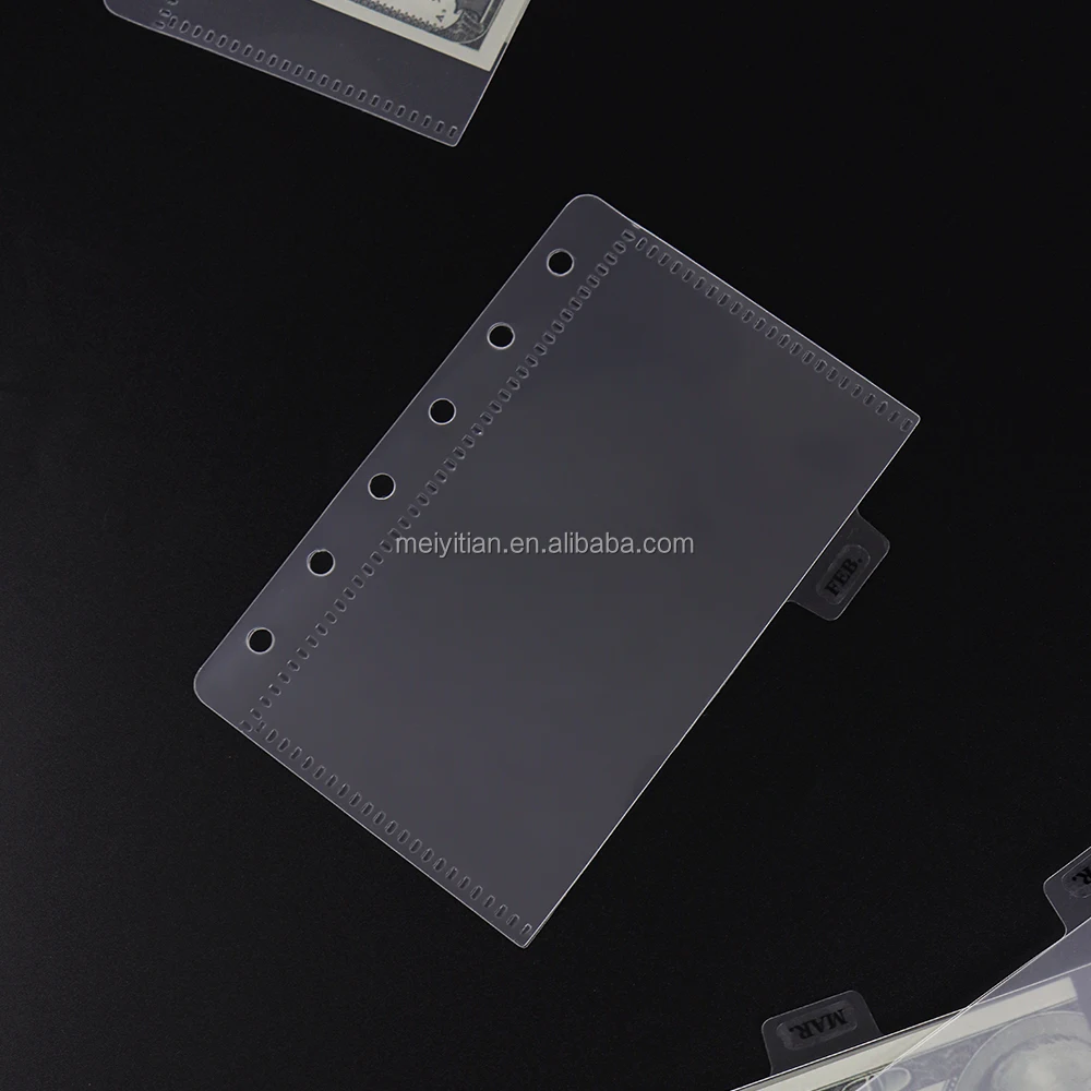 A5/a6/a7 6 Tabs Clear Pp Cash Envelopes Dividers Zipperless Loose Leaf