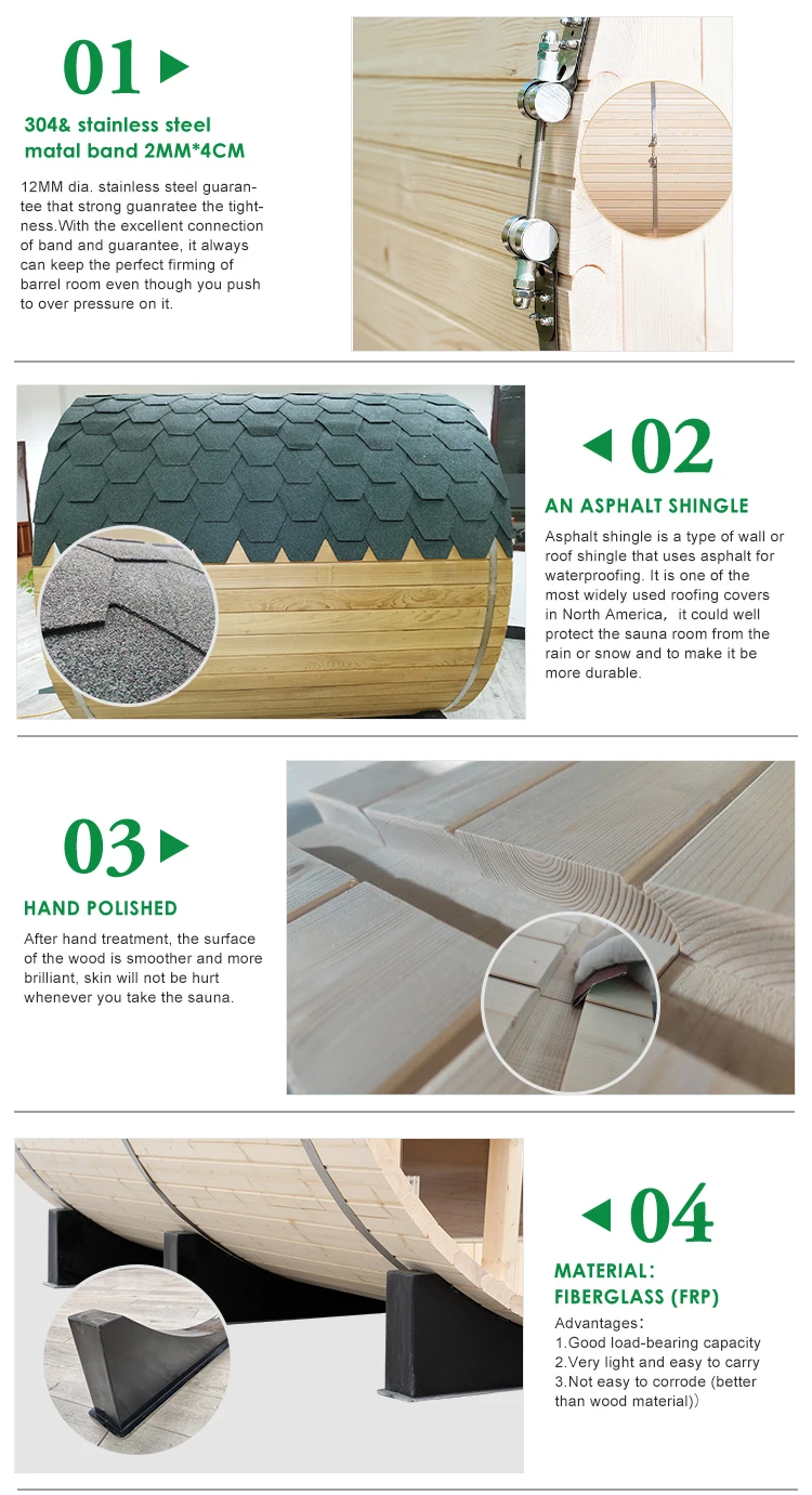 Alphasauna Outdoor Japanese Cypress Barrel Outdoor Sauna Health