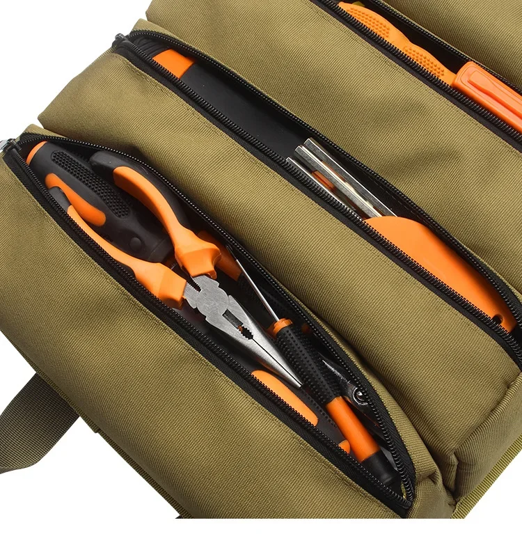 Portable Customized Multi-Pocket Tool Bag Craftsman Kit Storage Electrician Tool Roll Bag