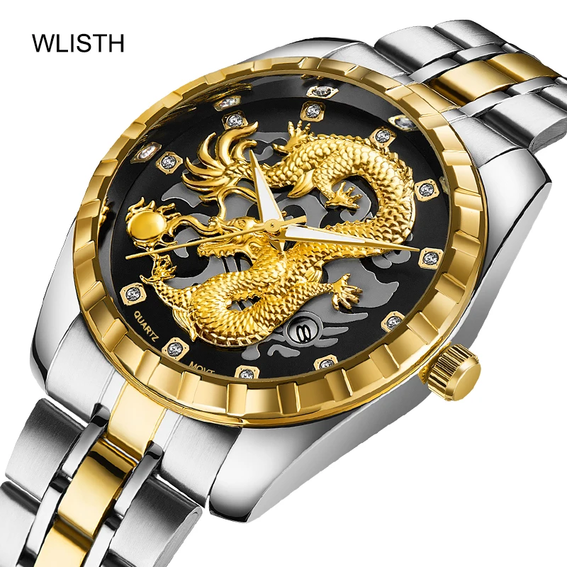 WLISTH wholesale quartz watch classic Luxury stainless steel  men watch