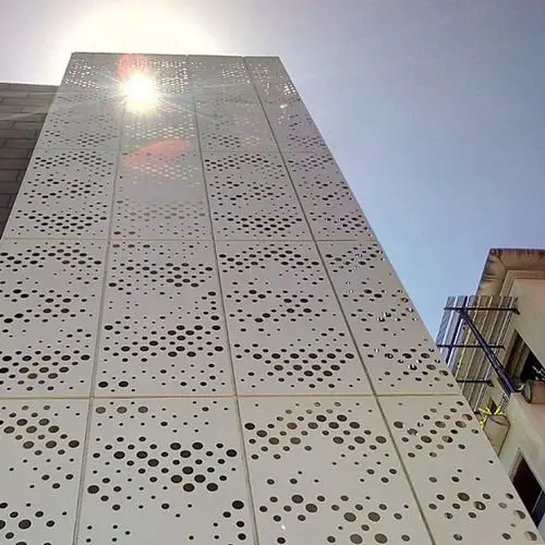 Perforated Aluminum Panel Facade Cladding System for Curtain Walls and Wall Structures