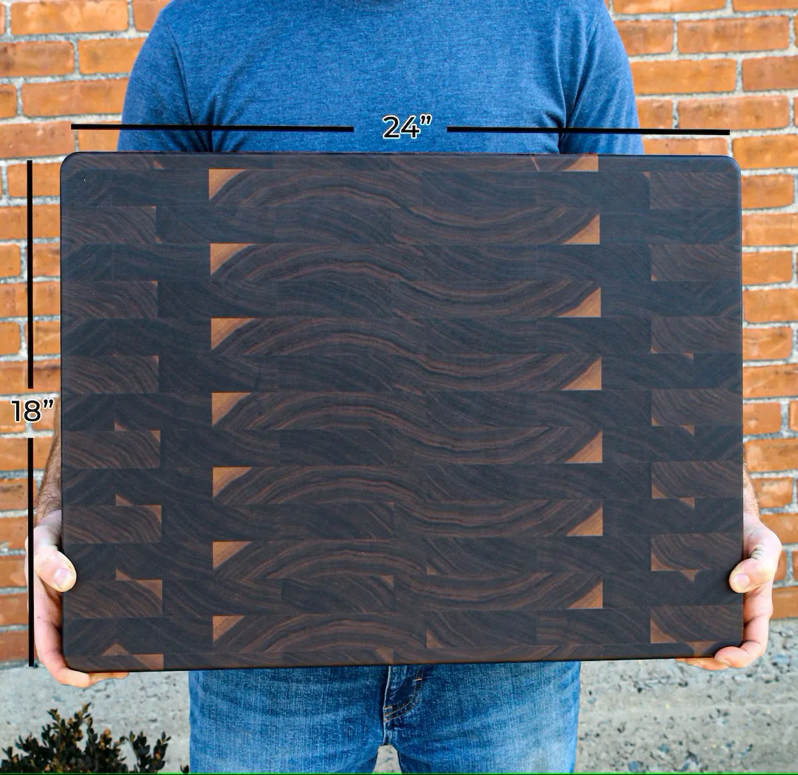 Large End Grain Walnut Cutting Board With Juice Groove, Wood Chopping Board Butcher Blocks With Rubber Feet