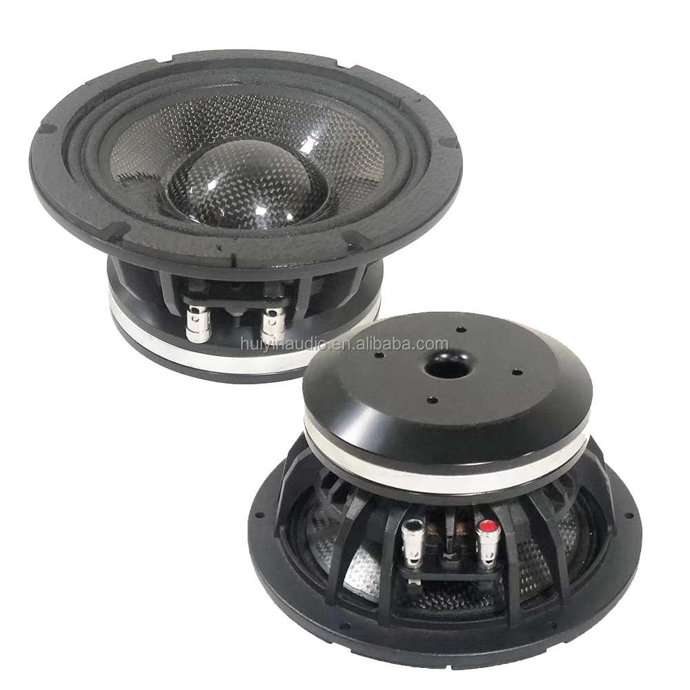HUIYIN 650-043 Portable 6.5 Inch Car Audio Neo Mid Range Shiny Carbon Cone Powered 300w Rms Car Music System Bass Woofer Speaker