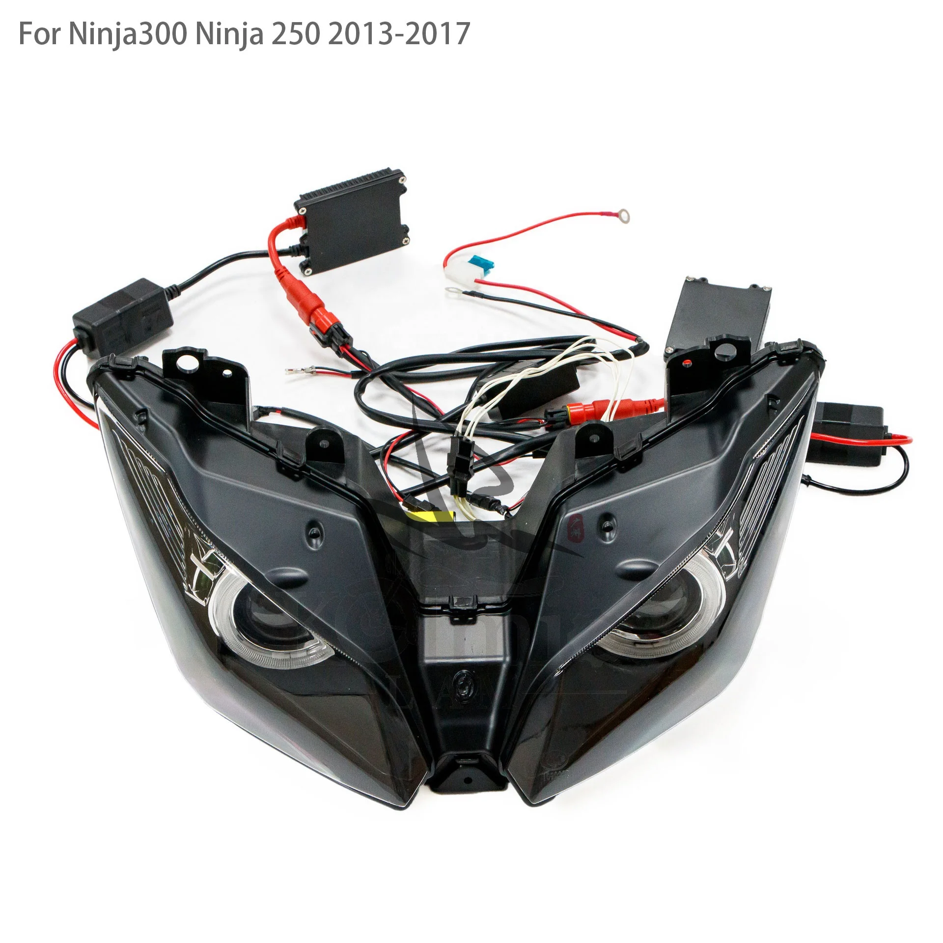 Farol LED Clear Angel Eye para Kawasaki Ninja 250/300 2013-2017