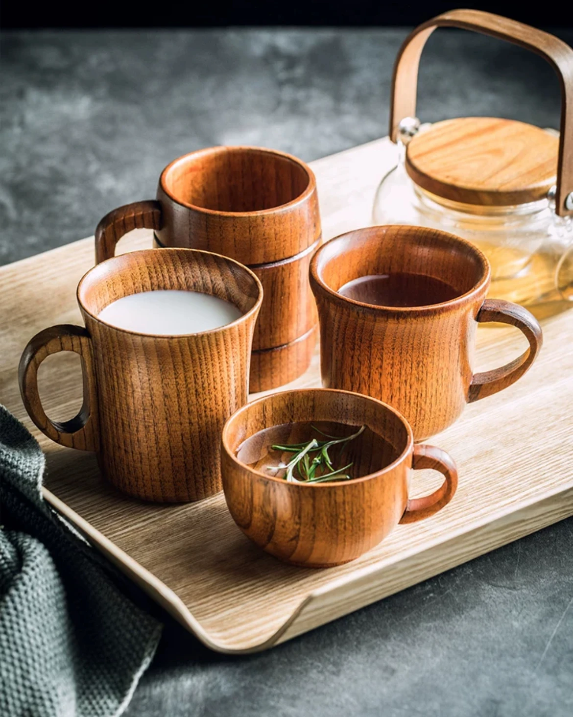 Retro Japanese Wooden Small Tea Cup/milk Cup/coffee Cup with