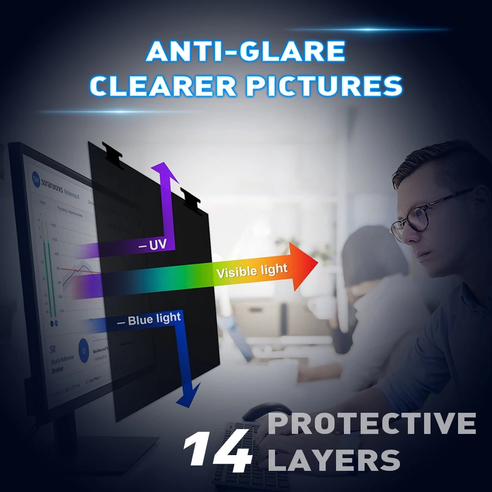 LFD 10 Computer Privacy Filter Screen Protector 24/27 Inch LCD Monitor Acrylic Hang-on Type Privacy Filter 4H PET Phone