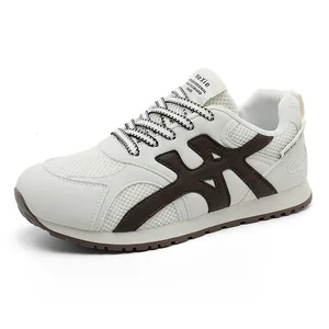 Trendy Mesh Casual Round Toe Sports Shoes Splicing Color Rubber Sole Anti slip Sports Shoes Breathable Sports Shoes