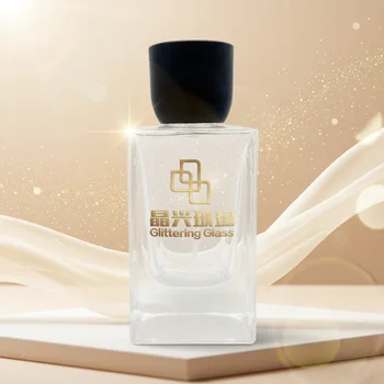 High-end 50ml Clear Square Glass Bottle