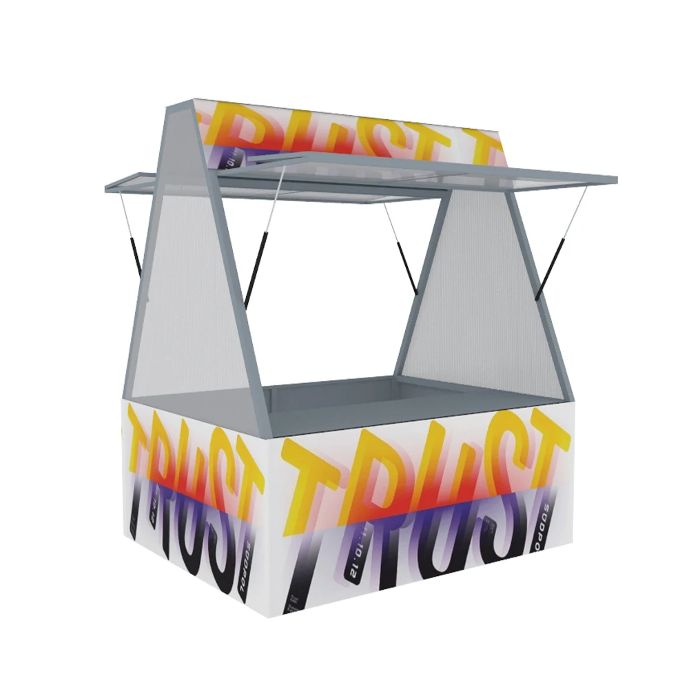 Enclosed Display Racks It Can Be Closed and Locked for Events and Food Festivals Event Tent Night Market Stall Shelf Kiosk Tent