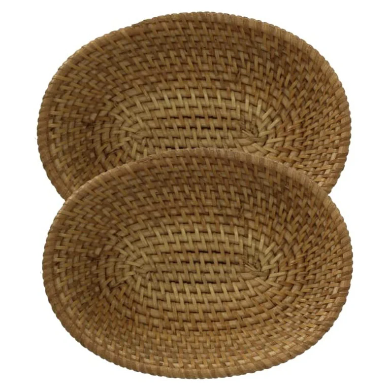 Oval Woven Rattan Serving Tray With Handle Buy Wicker Crafts Basket