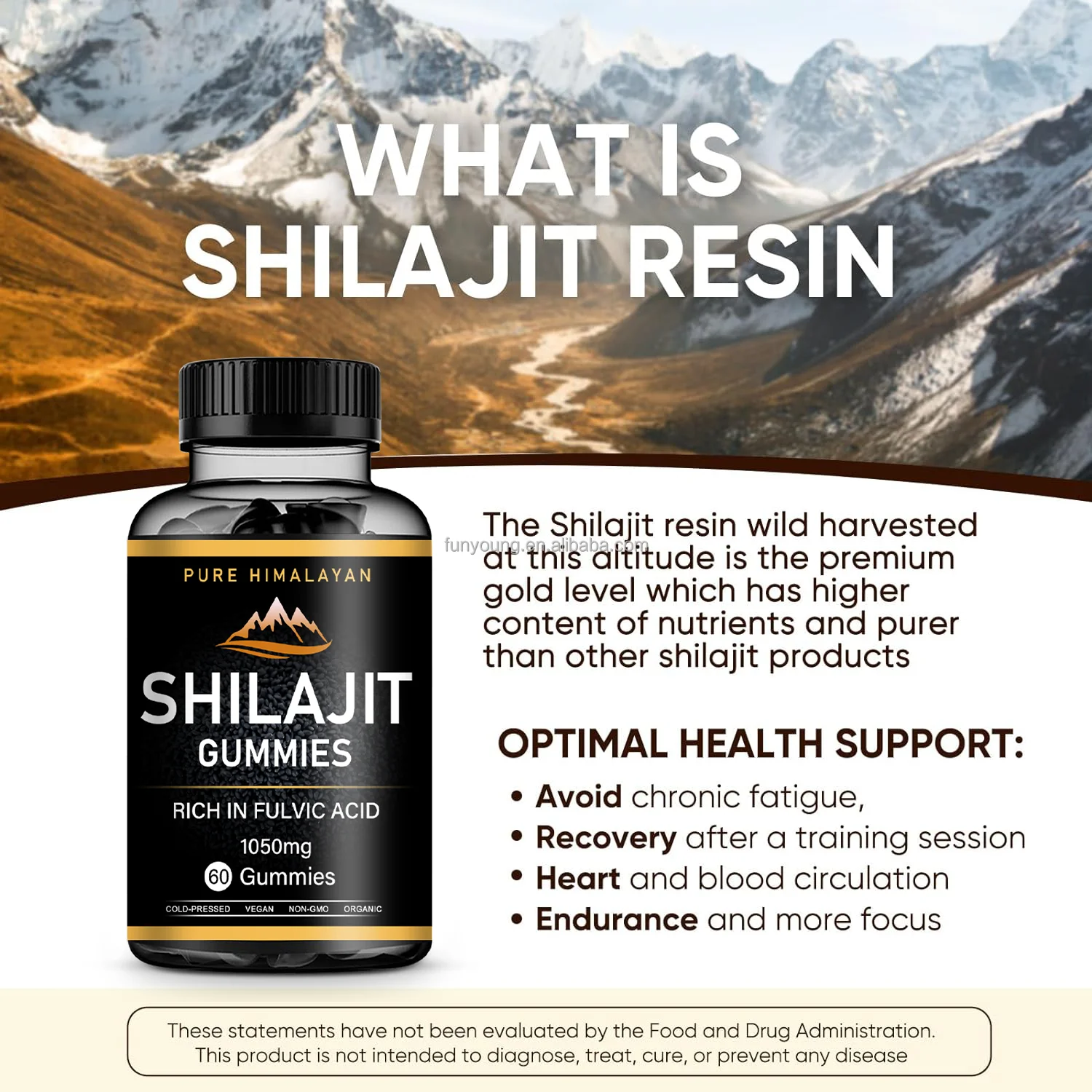 Wholesale Shilajit Organic Pure Ashwagandha Shilajit Gummies Silajit Shilajit Himalayan Gummy