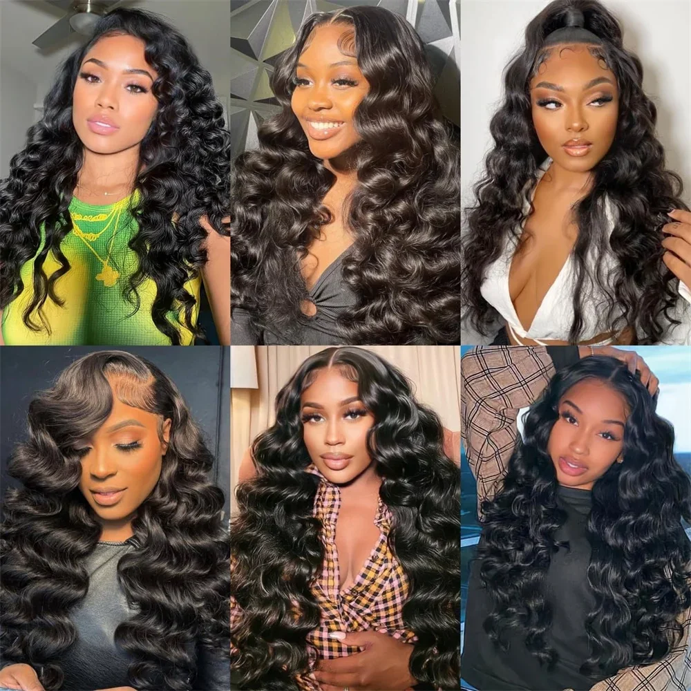 Extensions de tissage en cheveux humains malaisiens Loose Wave 30 pouces 1/3/4 pièces pour femme noire_voghion.com