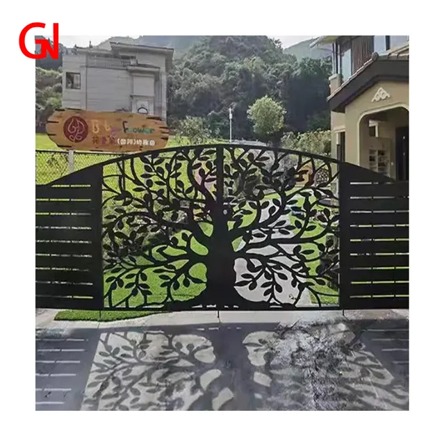 Laser-Cut Aluminum Metal Garden Fences Various Glass Railing Types DIY Installation Stair Railings Pattern Plates Iron Villas