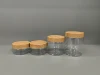 Barattolo trasparente con coperchio di bambù in plastica