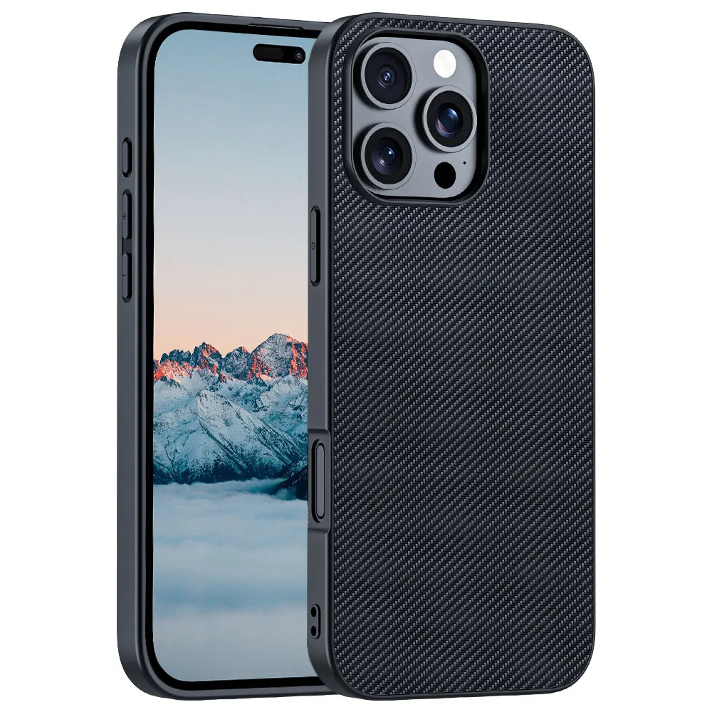 Laudtec Sjk723 Carbon Fiber Phone Case Pure Colour Simple Business Anti Scratch For Iphone 16 15 14 13 12 11 Plus Pro Max