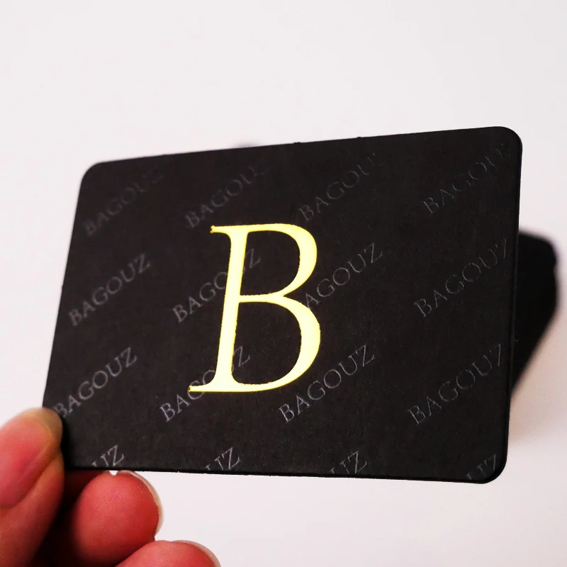 Professional Luxury Gold Foil Stamping Business Card Custom Logo ID Name Visiting Cards for Small Business